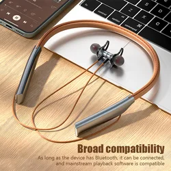 Fone-Écouteurs Bluetooth magnétiques sans fil avec microphone, casque d'écoute pour le sport