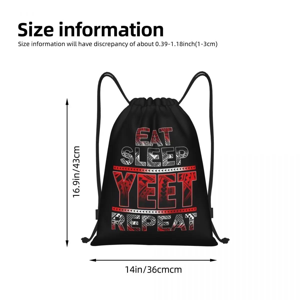 Custom Jey Uso Yeet Drawstring Bags Women Men Lightweight Vintage Graphic Printed Sports Gym Storage Backpack