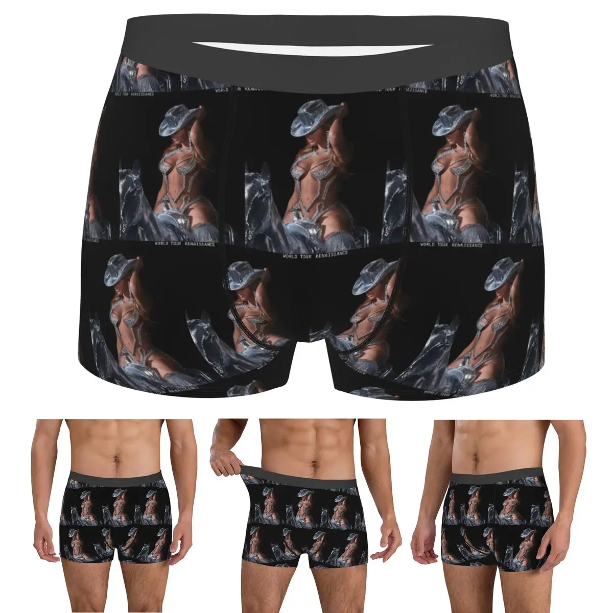 Boxer Underpants Shorts Bey My House Singer Beyonce Renaissance Tour Panties Men Breathable Underwear Homme Man Boyfriend Gift