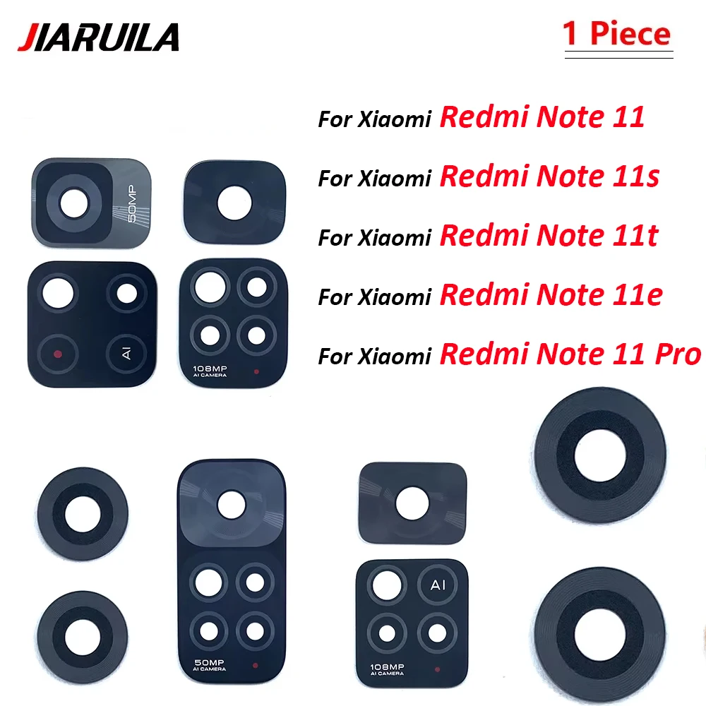 

Стеклянная линза задней камеры с клеем, запасная часть для Xiaomi Redmi Note 11 Pro+Plus 5G, 11T 5G, 11S, 11E