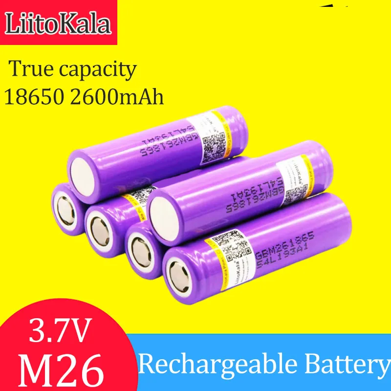 100% Original Leaf Carat M26 18650 batería recargable de iones de litio 2600mah 10A potencia de descarga adecuada para scooter de cigarrillo electrónico