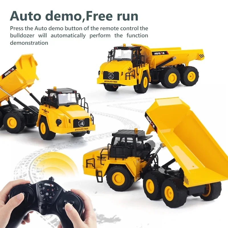 

1/18 RC Truck Dumper Tractor Huina 1553 Excavator Crawler 9Ch 2.4G Radio Controlled Car Electric Vehicle Model Toys for Boy Gift