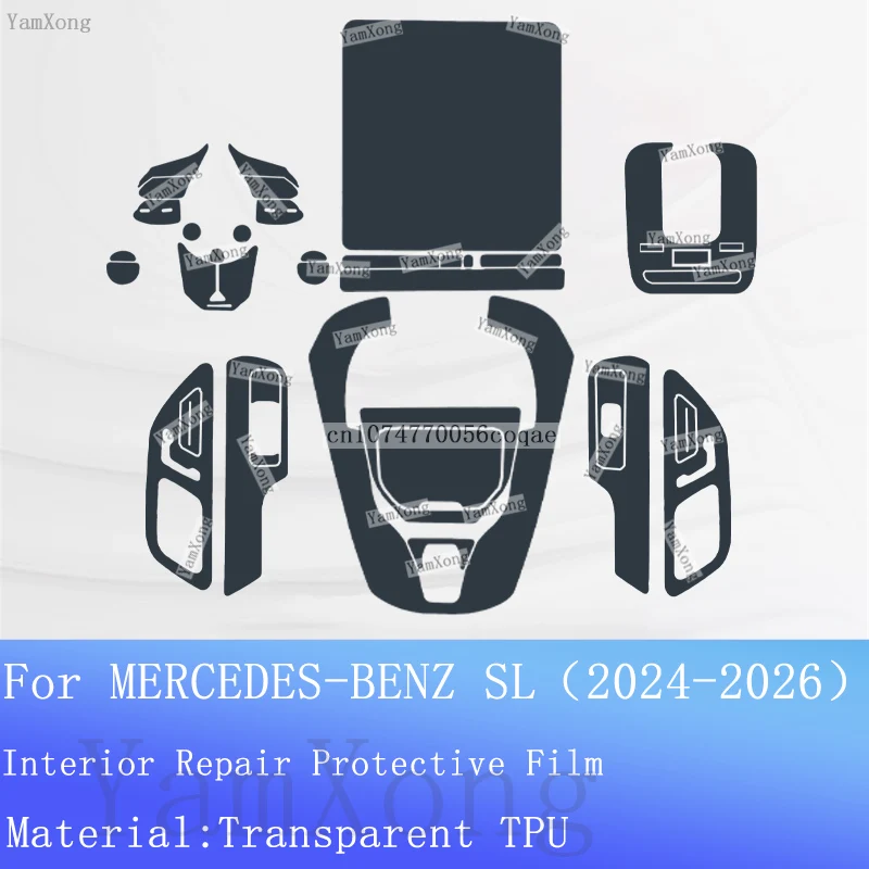 Car Interior Kit Protective Navigation Dashboard Screen Scratch Film For MERCEDES-BENZ SL AMG Gearbox Panel Transparent Sticker