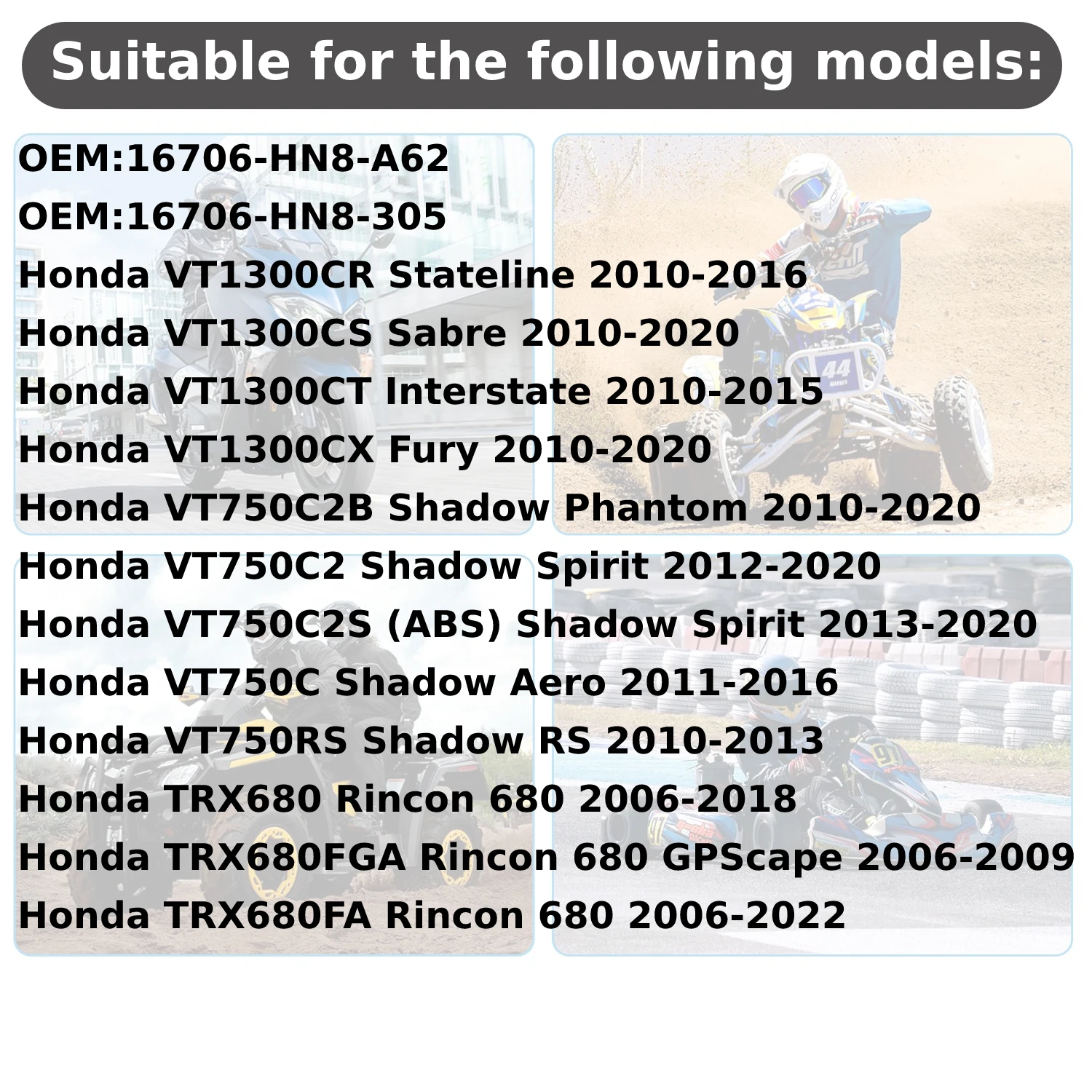 16706-HN8-305 Motorcycle Fuel Pump Filter For Honda VT750C2B Shadow Phantom, VT750C2 Shadow Spirit, VT750C2S (ABS) Shadow Spirit
