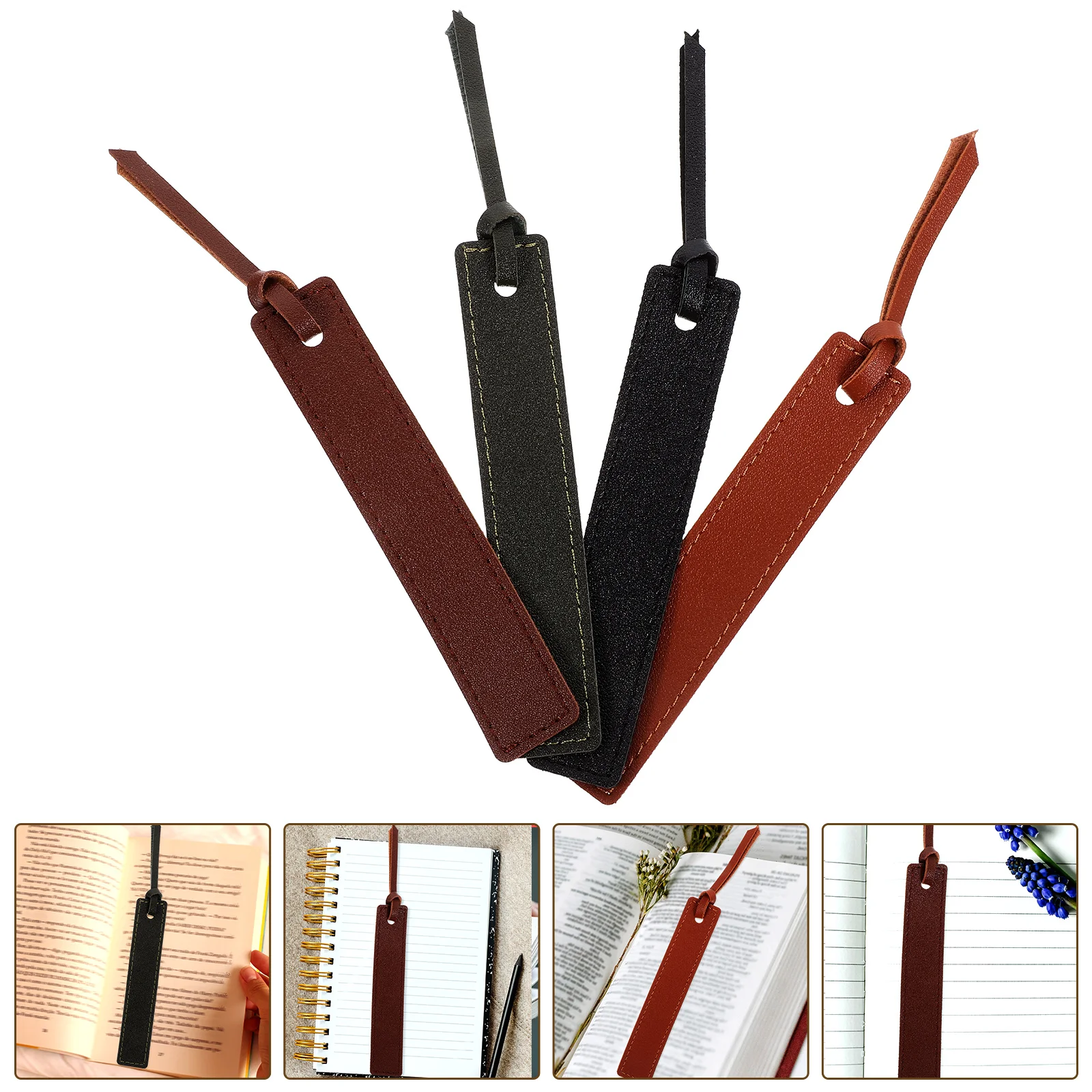 

4 Pcs Personalized Bookmark Delicate Marks Reading Accessories Label Marker Pu Bookmarks for Men Reusable