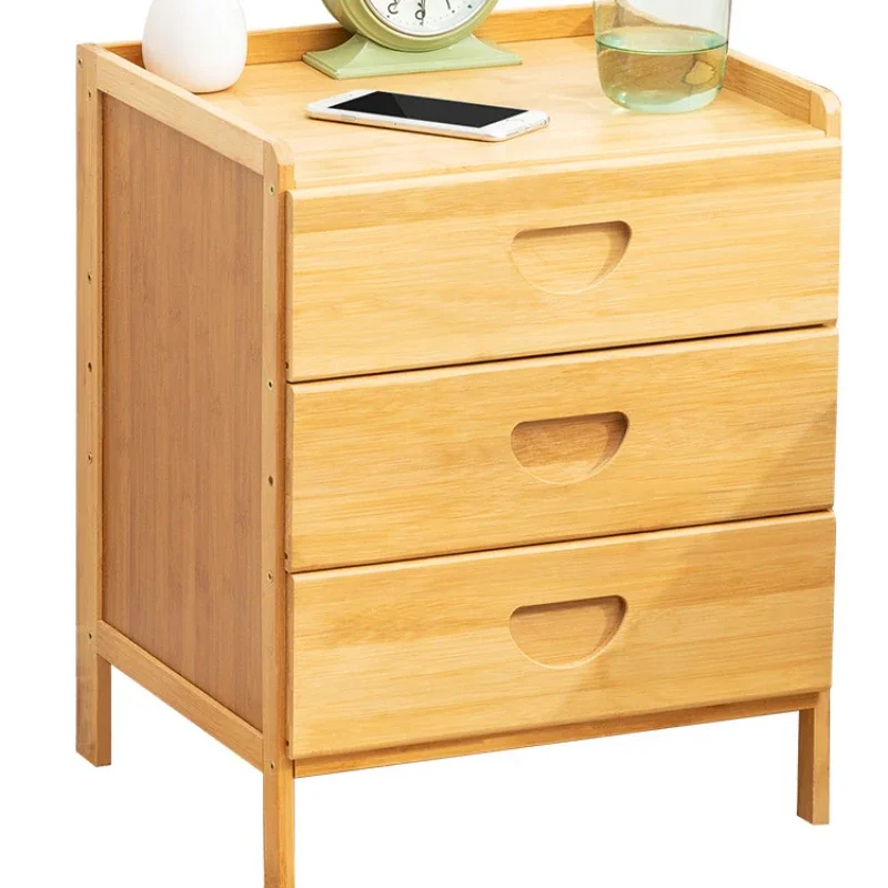 Bamboo Nightstands Bedside Tables with Open Storage Compartments Modern Side Table Easy To Assemble End Table for Bedroom