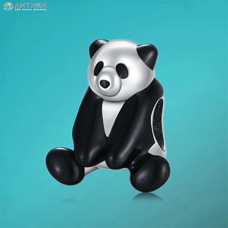 

Ahthen 925 Sterling Silver Hot Sale Beads Cute Panda Dangle Charm fit Snake Chain Bracelets Necklaces for Women Jewelry Making