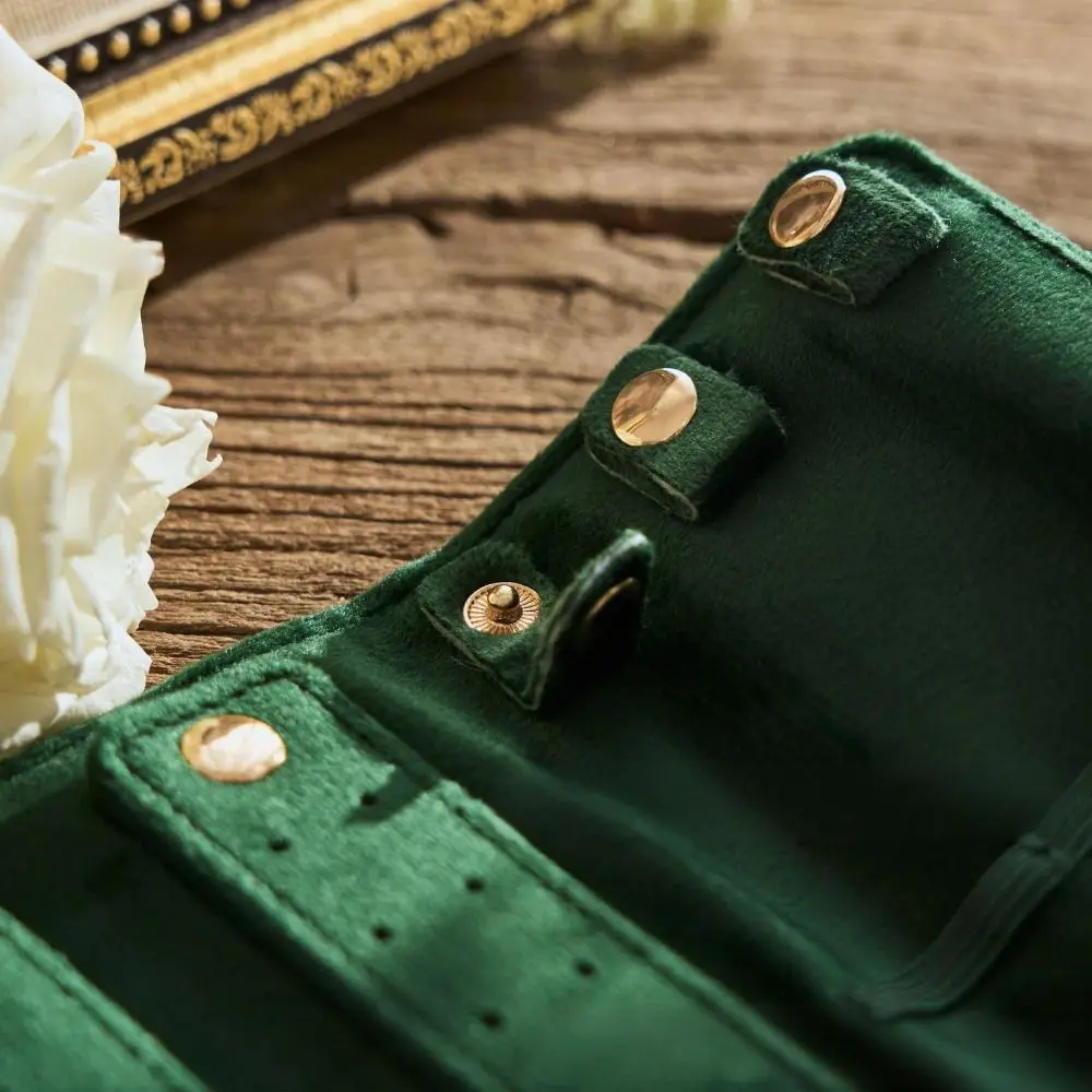 

Практичная бархатная дорожная сумка для украшений, складная, с застежкой, органайзер для колец, ожерелий, серег, портативный чехол для хранения и демонстрации