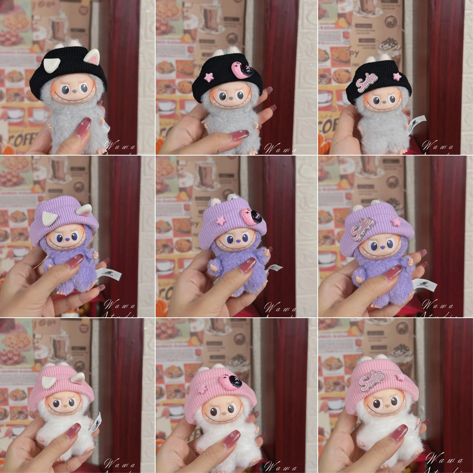 

For 10.5cm Mini Labubu 4.0 Pin For Love Series Clothes Adorable cat-ear hat with different decorations Fashion Gift Labubu Ropa