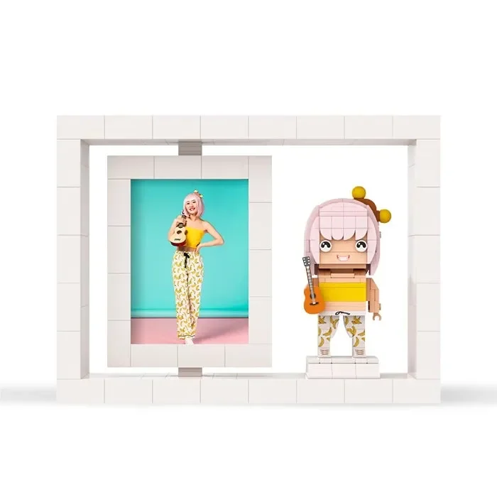 My Custom Brickfigures Fully Body Customizable 1 Person Custom Brick Figures with Photo Frame Small Particle Block for Her