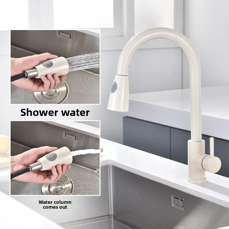 

Кухонный смеситель для раковины из нержавеющей стали 304, с функцией подачи горячей и холодной воды, для мытья овощей, с защитой от брызг