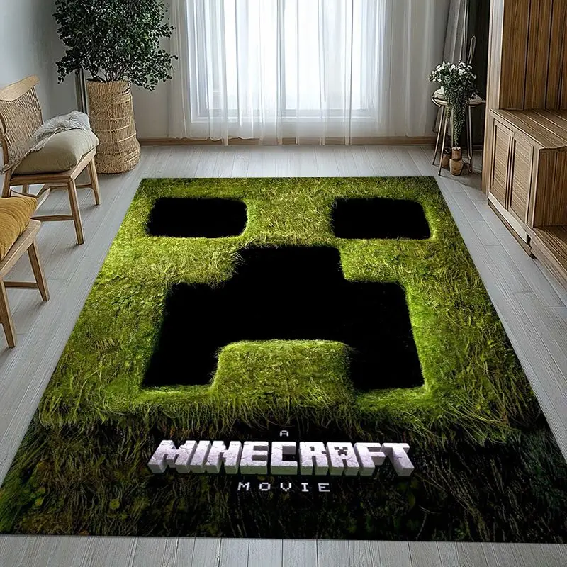 Block Style S-Sandbox Pixel Game Cartoon Soft Non-Slip Large Area Rug for Living Room,Bedroom Carpet Mat for Sofa,Home Decor