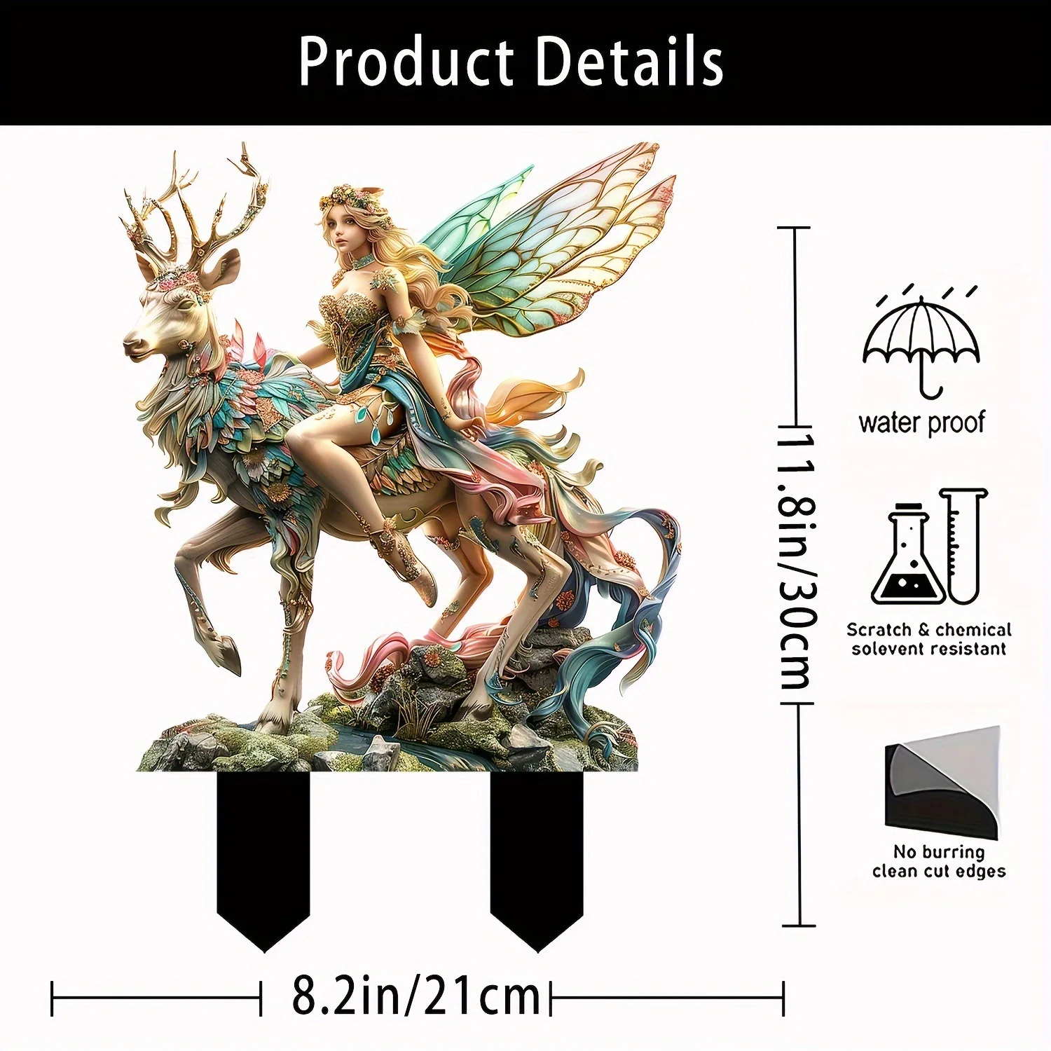 1pc Magic Deer and Forest Elves Garden Placards Decorative Garden Stakes for Outdoor Decor