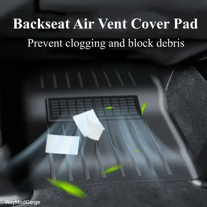 For Tesla Model Y Under Seat Air Outlet Mask Backseat Air Vent Fully Cover Pad Integrated Design Anti-Blocking Dust Protective