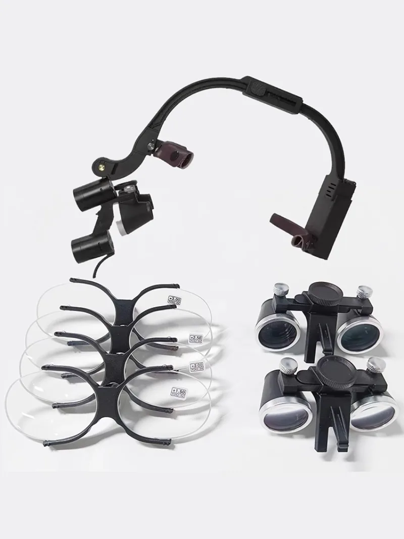 Dental Shadowless Headlight with Metal Carrying Case 1.5/2.0/2.5/3.0 Reading Glasses Optional Universal