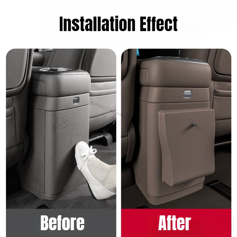 For Denza D9 2026 2nd Car Fridge Anti-kick Mat Hidden Trash Box Rear Seat Anti-scratch Cover Interior Modification Accessories