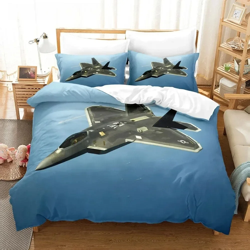 

Fighter Fire Cool Airplane 3D NEW Duvet Cover Pillowcase Bedding Set Adult Boy Girl Bedroom Decoration Single Double Large
