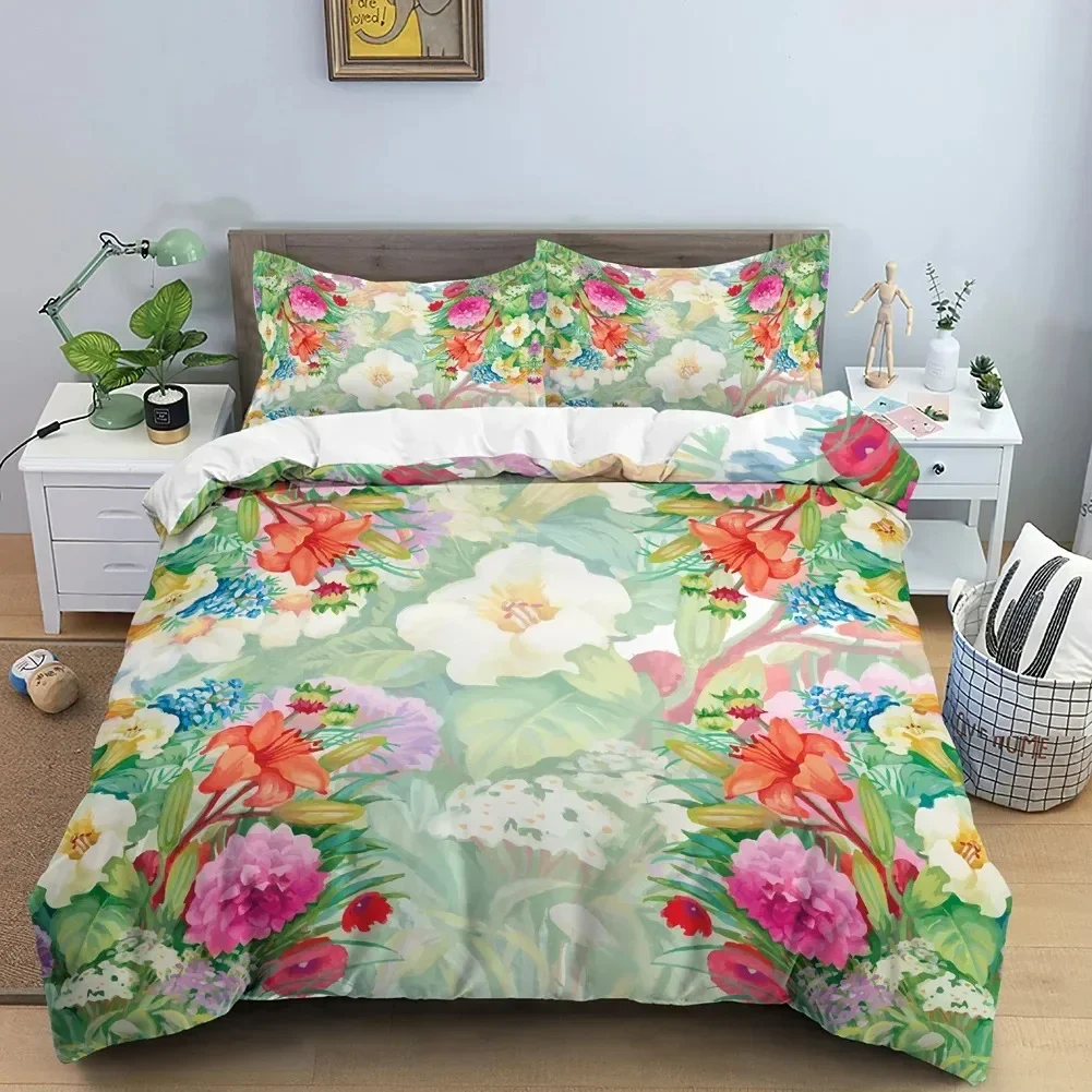 

Butterfly Flower HD Print Bedding Set for Girl Boy King Size Bedding Set Double Bed Duvet Covers Pillowcase Bedding Set