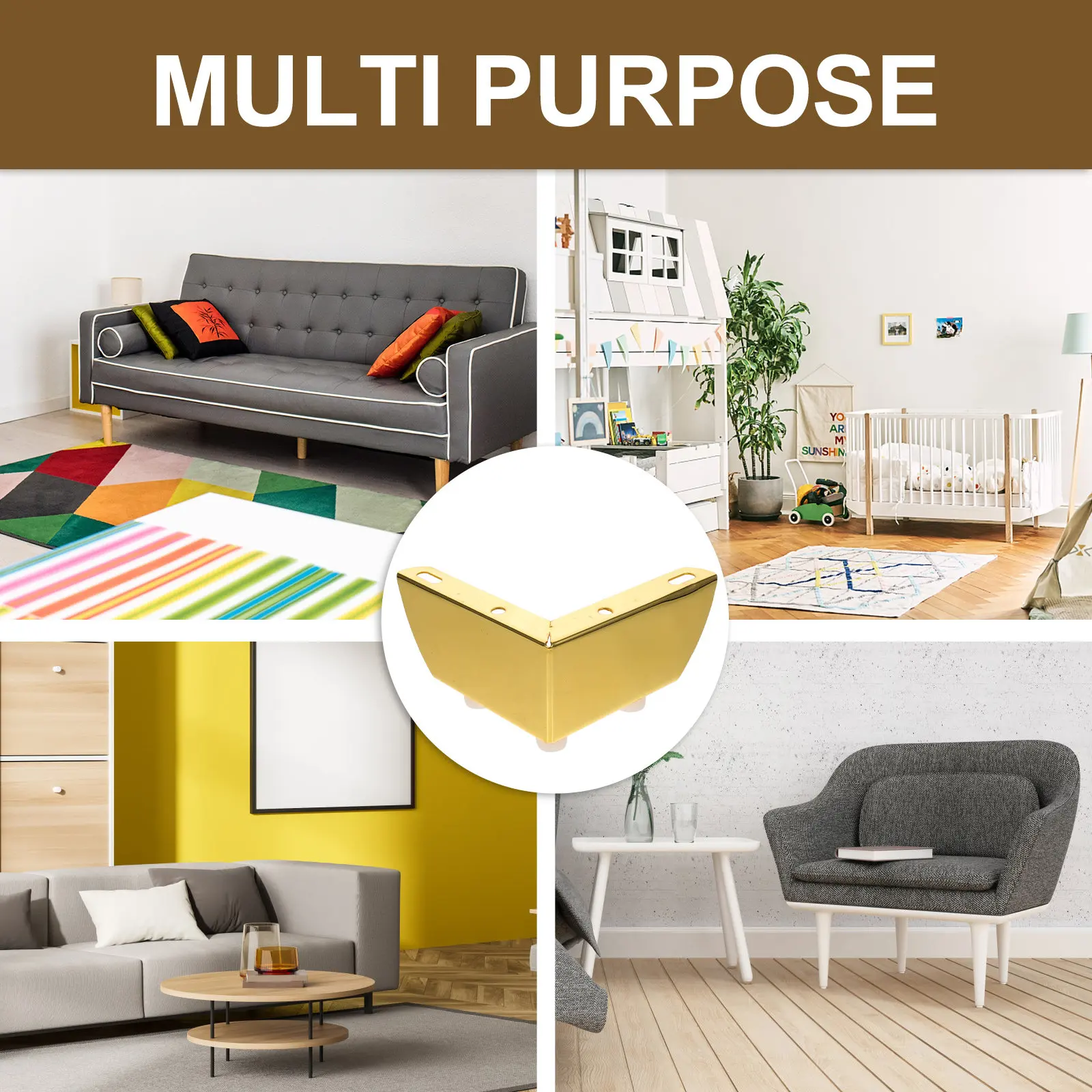 

4 шт. Премиальные металлические мебельные ножки из железа для комодов и диванов с резиновыми наконечниками, защита пола, высокая нагрузочная способность, прочные