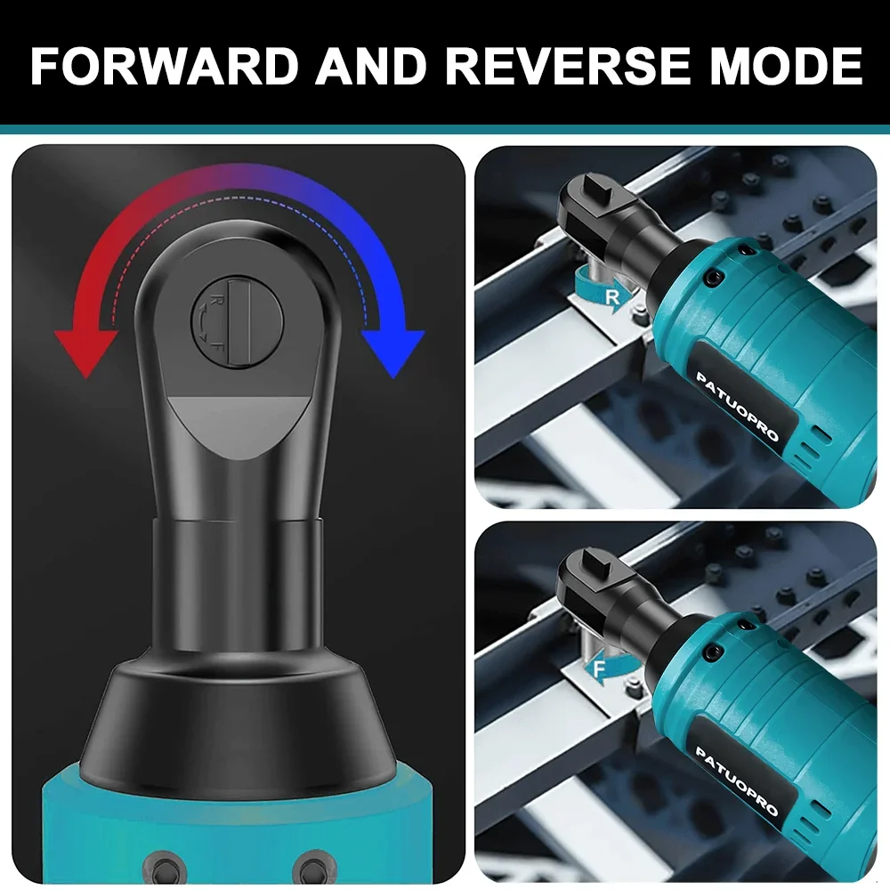 Imagem -05 - Patuopro-brushless Electric Ratchet Wrench Cordless Driver Remoção Parafuso Porca Ferramentas Elétricas para Makita Bateria 18v 300n.m 2