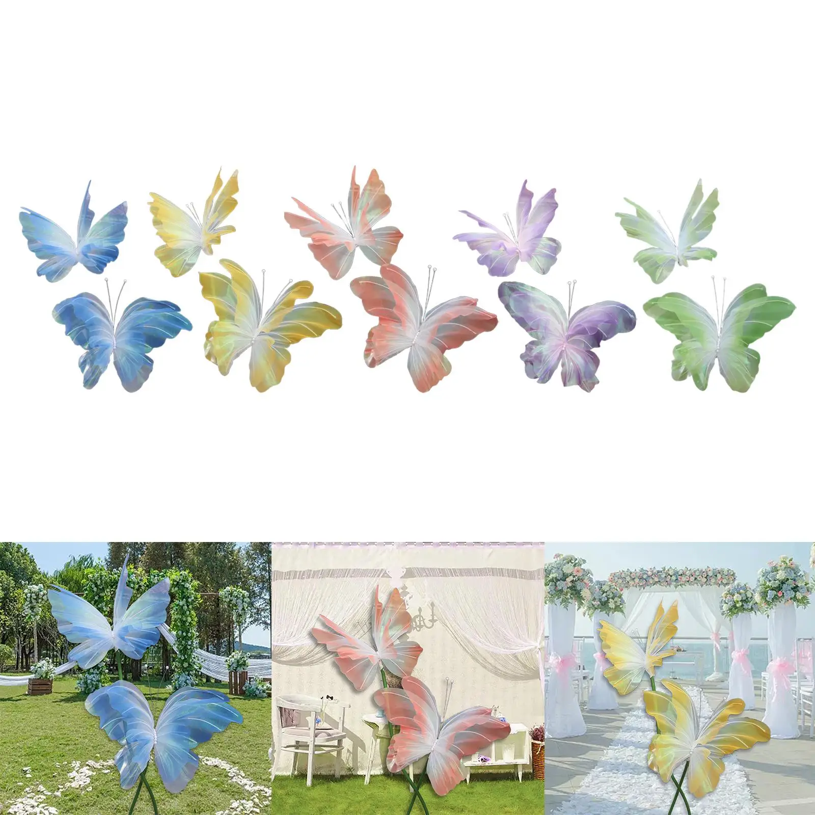 

2x универсальные украшения из искусственной бабочки для свадебной стены, торгового центра