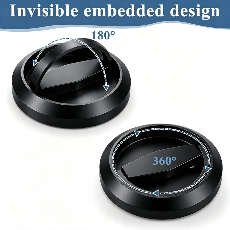  Pocket Door Pull Lock with Round Recessed Steel Turn Handle Use