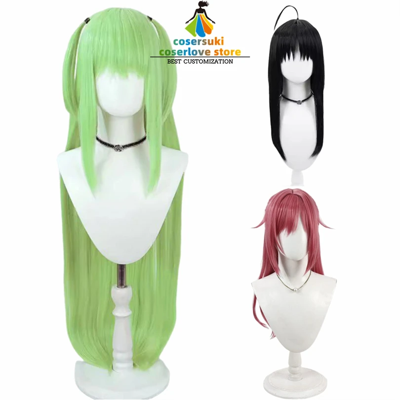 Peluca de Cosplay de Senren Banka Murasame Hitachi Mako Maniwa Roka, Accesorio para la Cabeza de Anime para Halloween, Navidad, Comic-Con