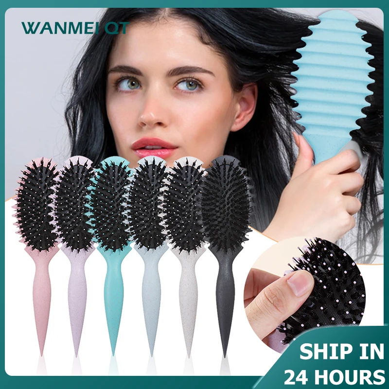 1pc Candy Comb Wet Curly Hair Brush Defining Curl Hair Brush Soft Bristles with Prongs Shaping Salon Styling Tools for Women