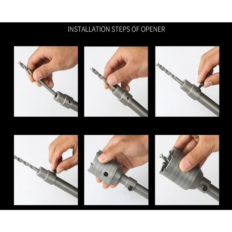 Maniglia quadrata/rotonda/esagonale Gambo Adattatore Manicotto Collegamento Asta di conversione Presa a testa quadrata Asta di prolunga Sega a tazza 30~160mm