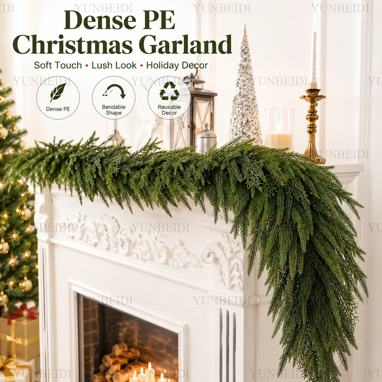 Artificial Christmas Vines PE Material Encrypted Christmas Wreaths 100CM To 180CM Wall Door Hangings Home Christmas Decorations
