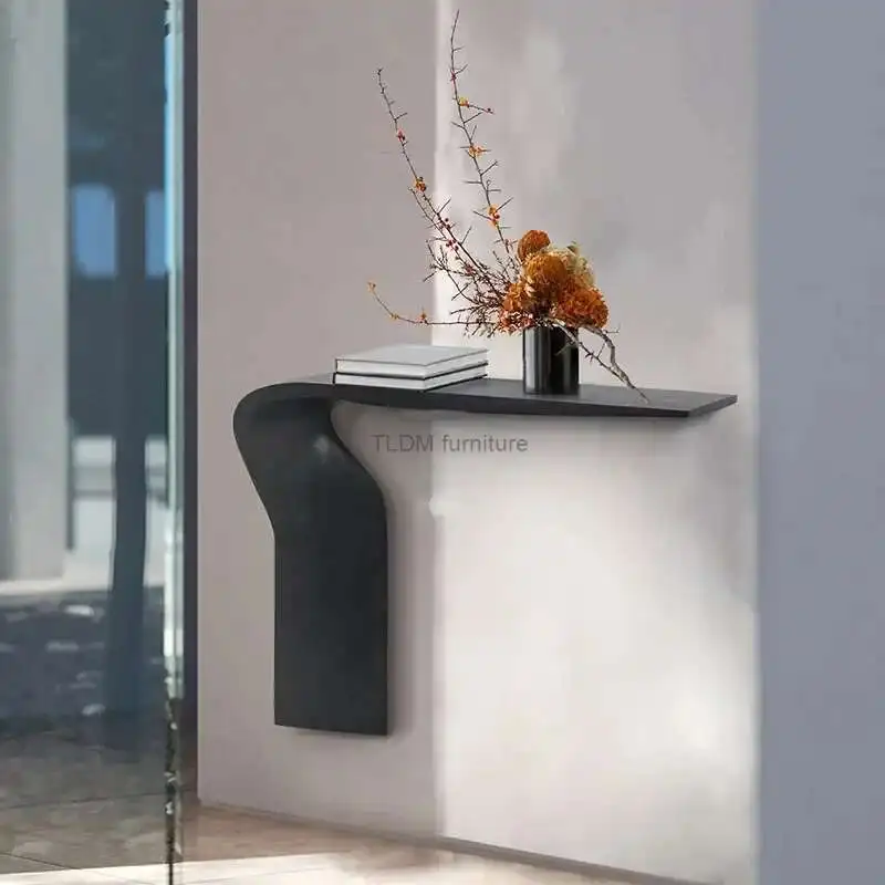 

Nordic Creative Wood Console Tables For Living Room Furniture Entrance Porch Decorative Table Special-shaped Narrow Wall Rack Z