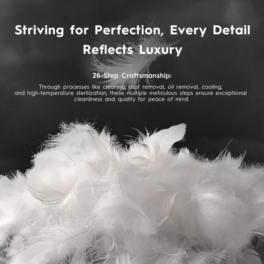 Feather Down Pillow King Size Set of 2 Hotel Collection Soft Supportive Bed Pillows