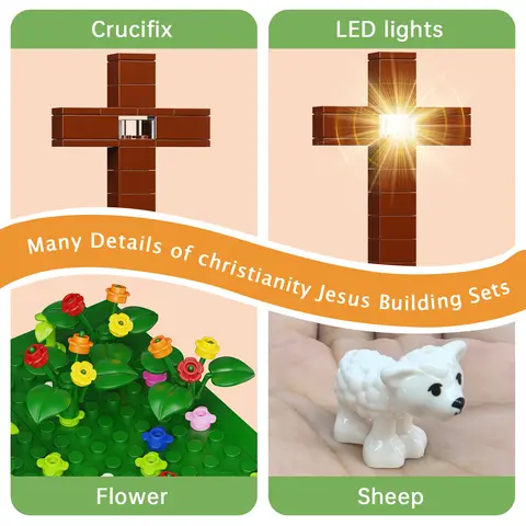 Helige Jesus Byggklossar Set Kristendom Herde Korsfästelse Gudfadern Actionfigur Modell Klossleksak Julklapp för Barn 10 best sales Lego-modeller - №10