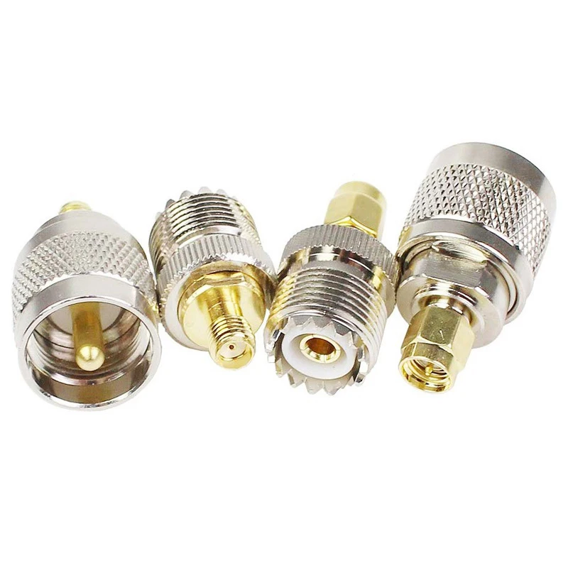 HFES 4 PCS / SET UHF SL16 PL259 SO239 To SMA Male Plug Female Jack RF Connector Test Converter