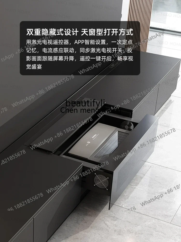 zz185EARTHRISE Screen Invisible Home Theater All-in-One Cabinet 100-Inch Dedicated TV Cabinet Electric Lifting