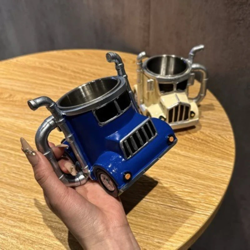 New truck coffee cup Design decorative stainless steel mug with core Home courtyard decorations