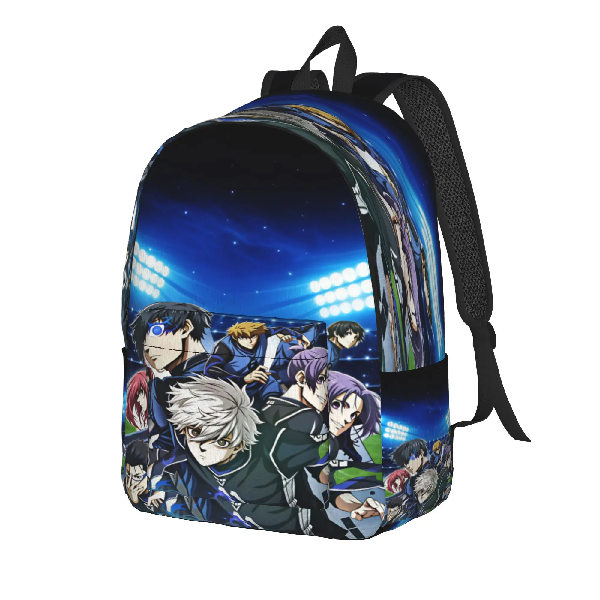Anime Blue Locks Backpack Male  Large Backpacks Polyester Pretty High School Bags Travel Design Rucksack