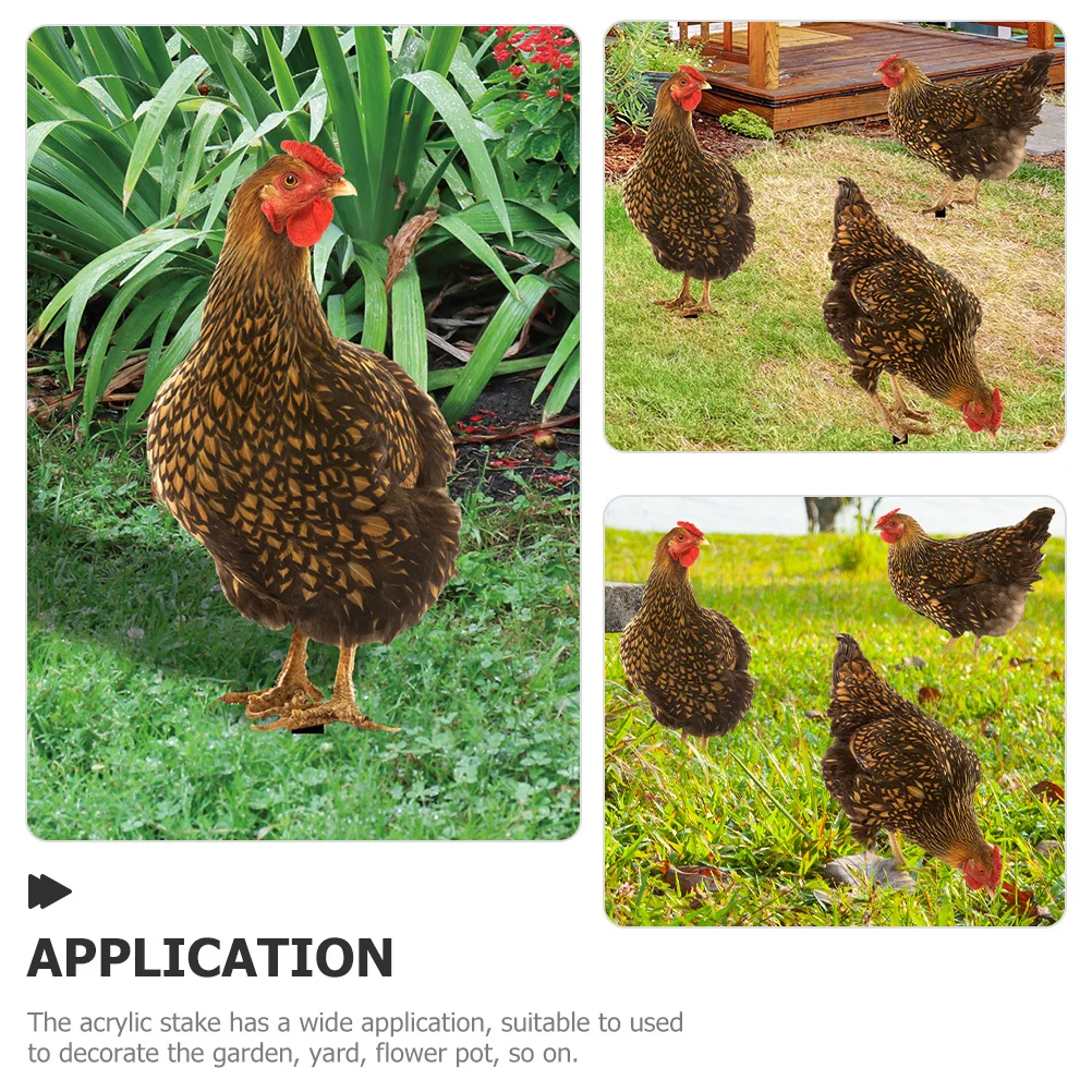 3Pcs Garden Hen Sta… - image
