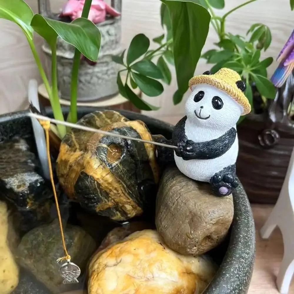 Gifts Garden Statue Garden Frog Statue Landscaping Cute Courtyard Decoration Frog Fishing Garden Accessories Panda Ornaments