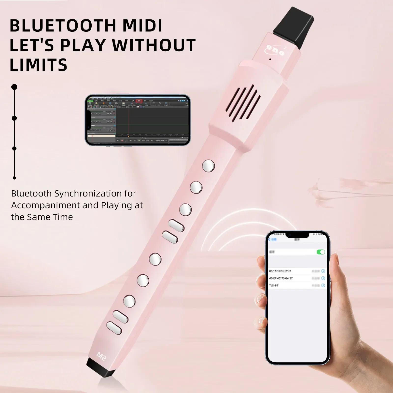 أداة رياح رقمية جديدة قابلة لإعادة الشحن من النوع C، أداة رياح إلكترونية صغيرة محمولة بالاهتزاز التلقائي، قطعة فم قابلة للإزالة