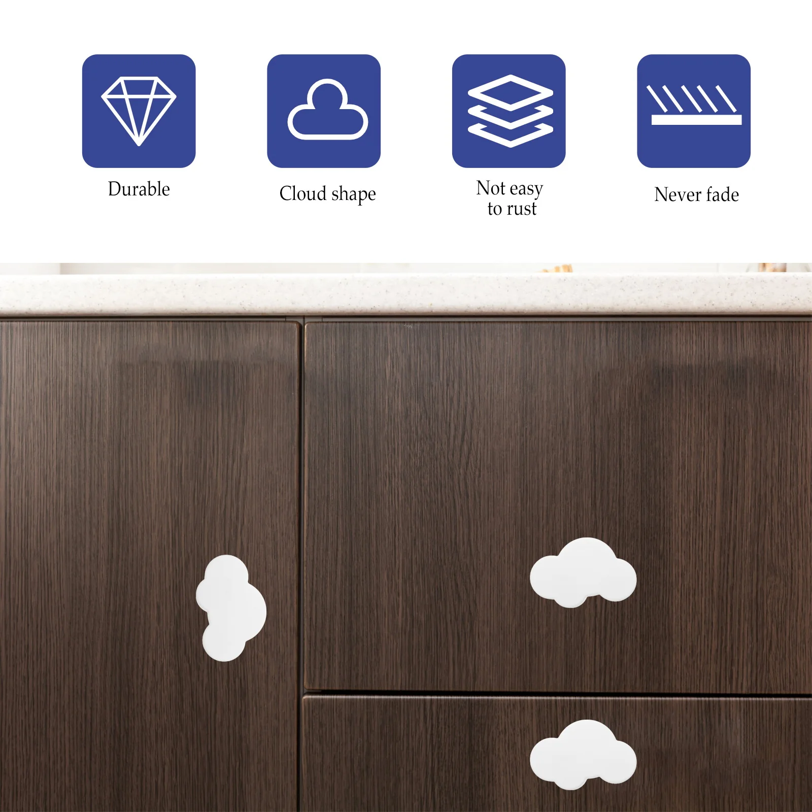 

4Pcs Fashion Pull Handles Lovely Cabinet Knobs Reliable Craftsmanship Not Easy to Break for Drawer Wardrobe Bookcase Door