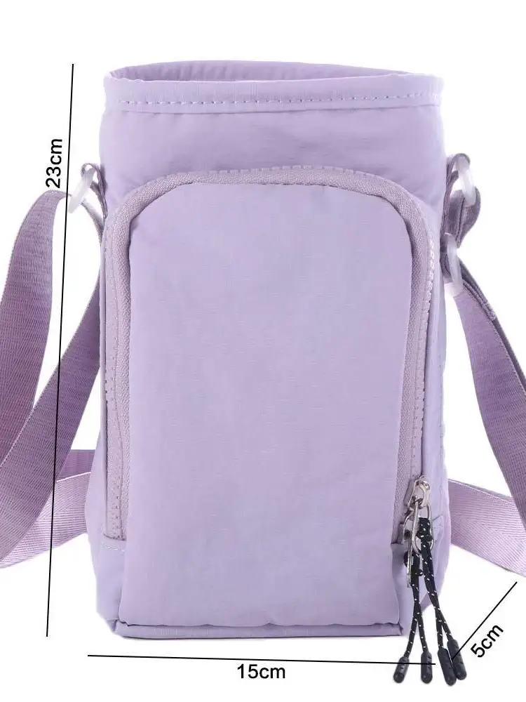 Shoulder Strap Water Bottle Carrier Bag Waterproof Adjustable Crossbody Water Bottle Purse Handle Large Opening
