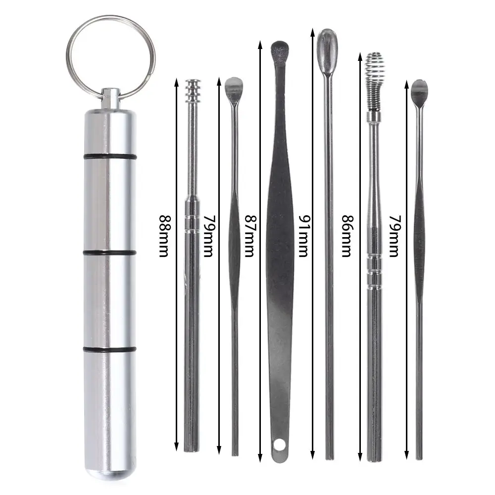 6x Stainless Steel Ear Wax Removal Tool Kit Ear Pick Set Cleaner Remover Earpick