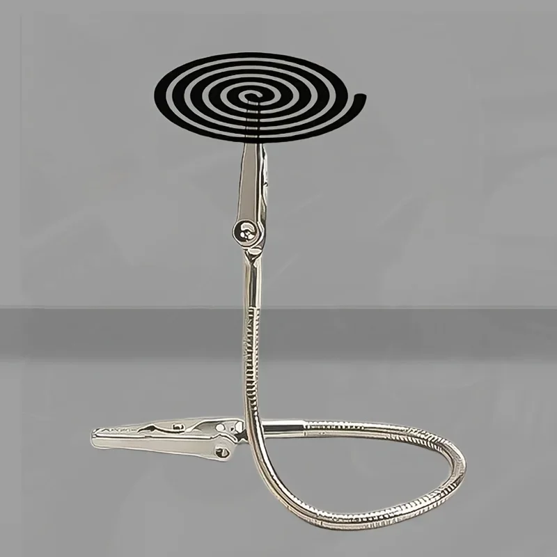 Heavy-Duty Multipurpose Double-Headed Crocodile Clip Holder - Dual Clamp with Bendable Design,Compatible with Mosquito Coils