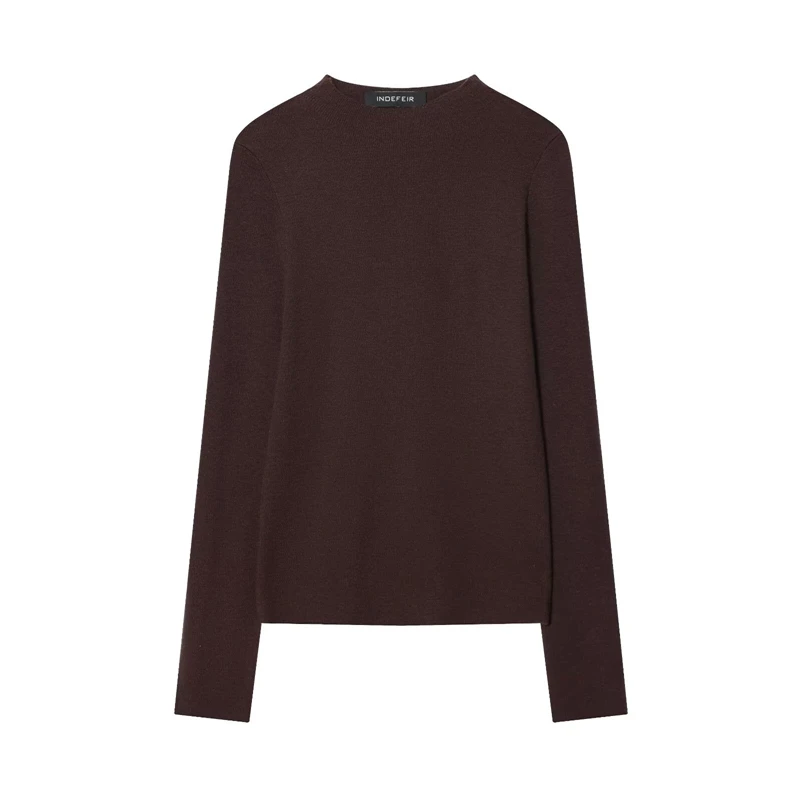 

Women's Mock Neck Long Sleeve Knit Top - 6-Pack Solid Color Slim Fit Sweaters for Layering & Daily Wear