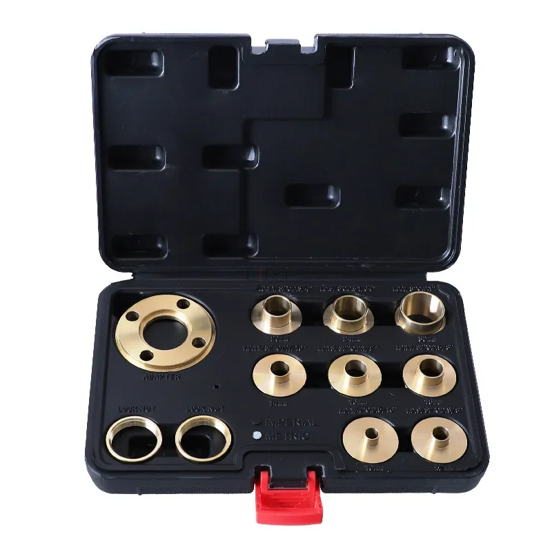 11Pcs/Set Round Base Plate+Aluminum Alloy Router Template Guide Bushings Drilled Holes Engraving Electromechanical Wood Milling