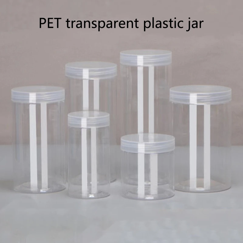 Transparent Sealed Tank Sealed Jar With Lid Circular Storage Bucket Grain Tank Plastic Bottle Home Supplies