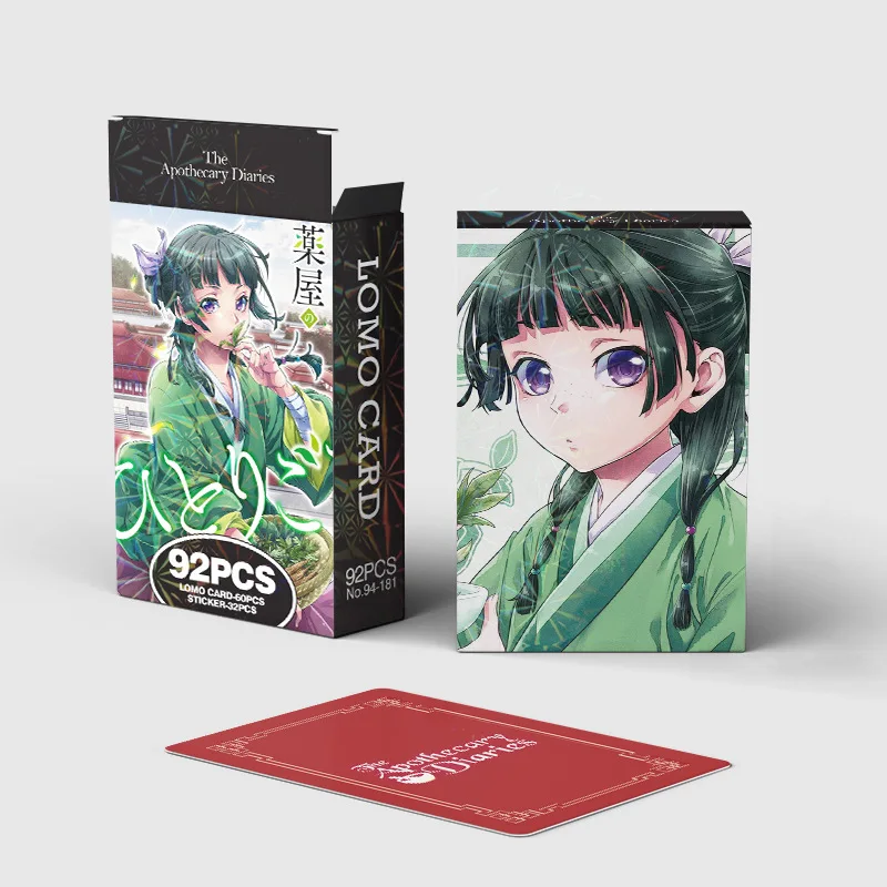 92PCS Anime Stickers The Apothecary Diaries Sticker Photo Card LOMO Card Double-sided Color Printing Collectible Toy Card Gift