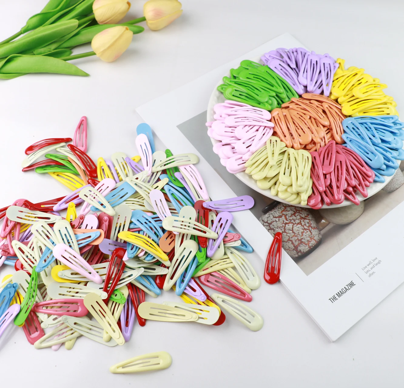 

30pcs/Set Colorful Metal Hair Clips for Women Girl Daily Use Bangs BB Clips Cute Minimalist Design Solid Color Hair Accessories