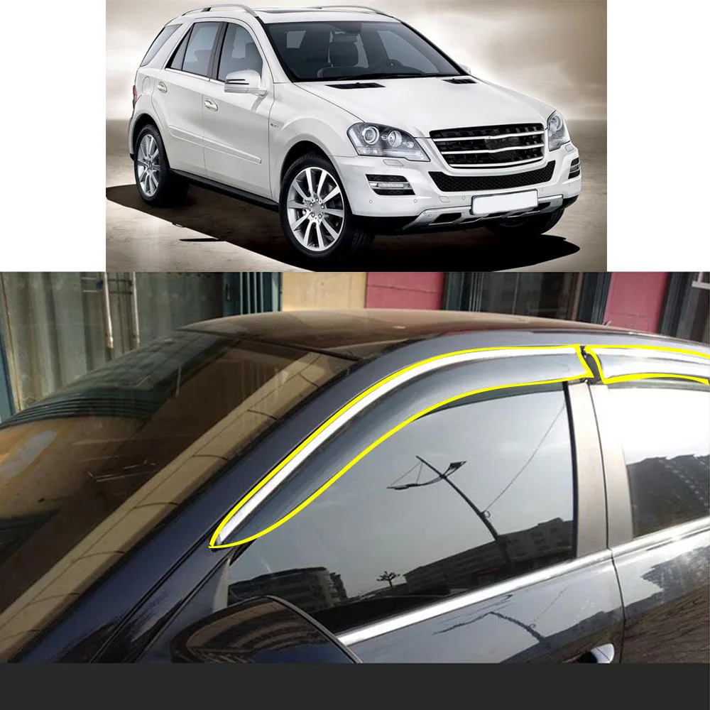 

Car Sticker Window Glass Wind Visor Rain/Sun Guard Vent For Mercedes Benz ML Class W164 ML350 2006 2007 2008 2009 2010 2011